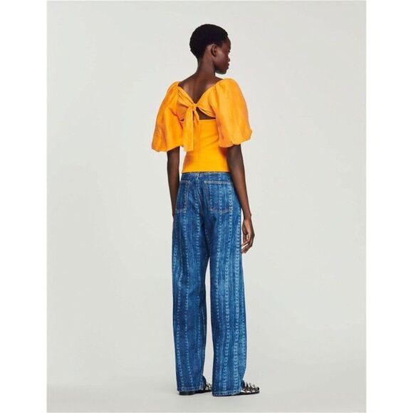 SANDRO Dual‎ Fabric Top - Picture 2 of 5